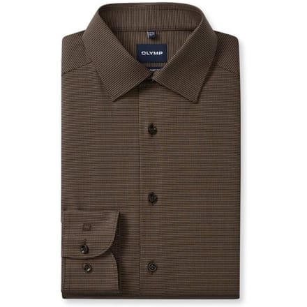 OLYMP Luxor 24/Seven Overhemd, Comfort Fit, New Kent, Nougat
