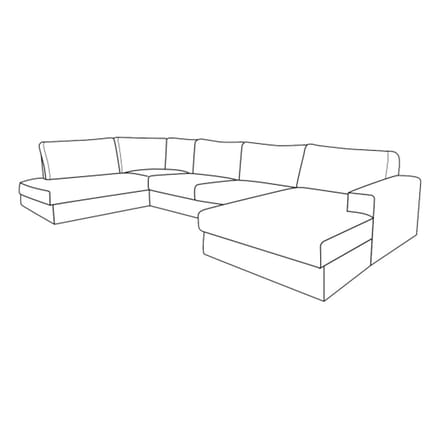 PEPP interiors Hoekbank UNO U-opstelling chaise longue rechts - Modesto 492