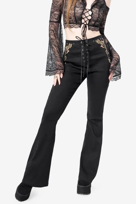 Restyle - Botanica Bell bottom broek - 2XL - Zwart