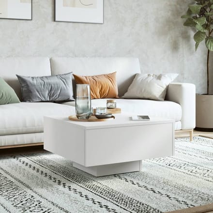 Vidaxl Salontafel, Wit, 60X60X31,5 Cm, Materiaal Houtvezelplaat
