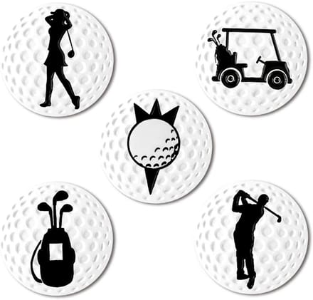 Golfbal Markers - Golf Markeringen - Golfbaan Accessoire - Zachte Emaille - 5 Stuks 24.4MM - Diverse