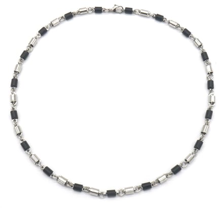 Ketting Dames - Kralen - RVS - Lengte 50 cm - Zilverkleurig