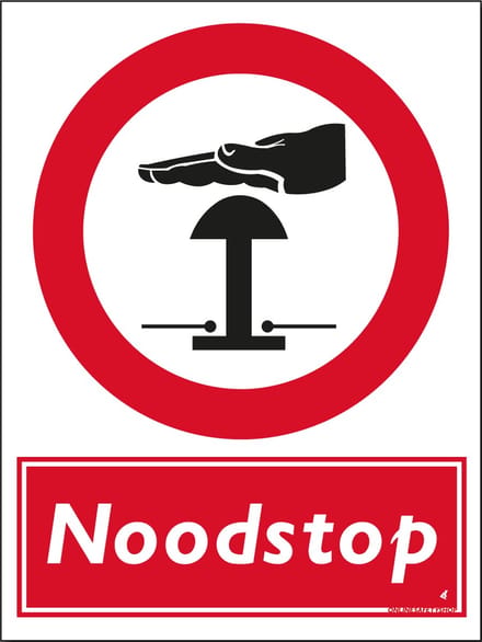 Noodstop bord - Aluminium - 30 x 40 cm