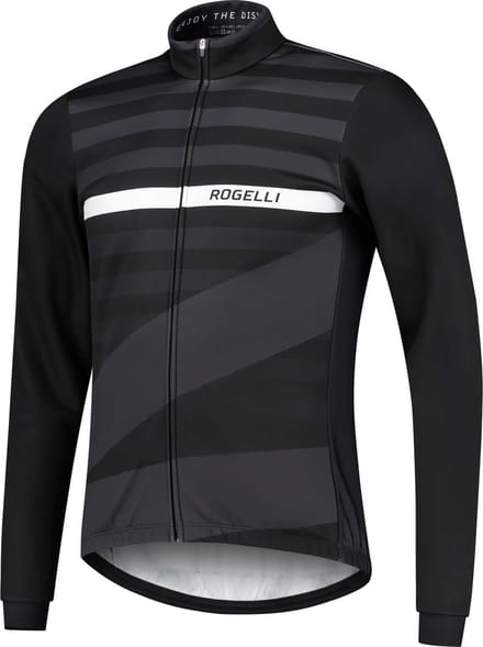 Rogelli Stripe Fietsjack Winter - Heren - Zwart, Wit - Maat L