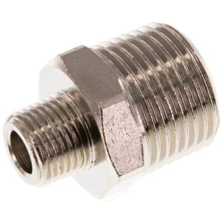 R 3/8'' x R 1/8'' Vernikkeld Messing Borstnippel 16 Bar [5 Stuks]