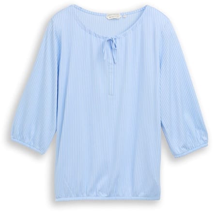 Tom Tailor - Plus Size - Blouse met streepmotief - Maat 48 - blue white thin stripe