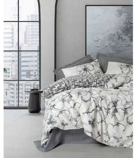 Parure de lit - 1 housse de couette 220 x 240 cm + 2 taies d'oreiller 60 x 60 cm - 100% coton renforcé - Anthracite