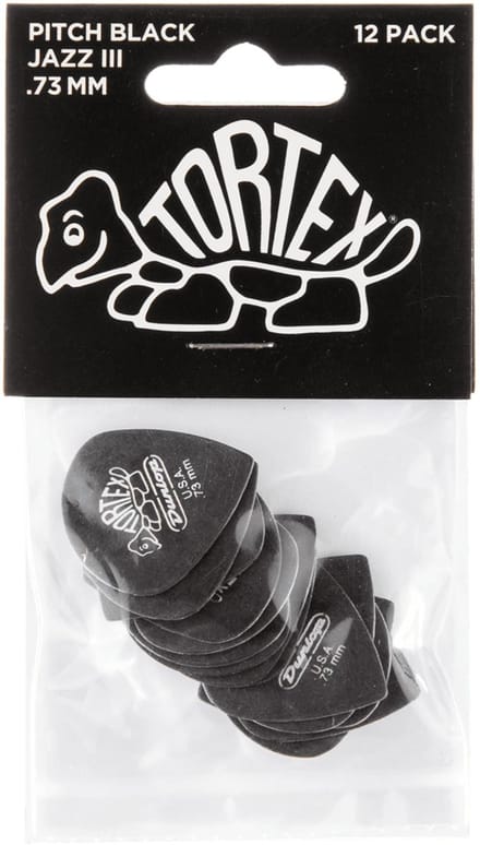 Jim Dunlop Tortex - Plectrums - Standard Jazz III - 0,73 mm - Player's Pack 12 Stuks