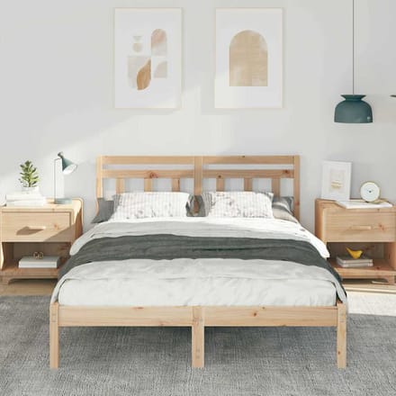 vidaXL - Bedframe - Bruin - 120 - x - 200 - cm - Massief - grenenhout