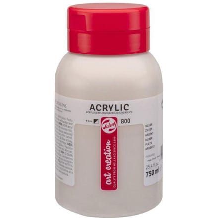 Peinture acrylique - Argent - 800 - Pot de 750 ml - Talens Art Creation argenté