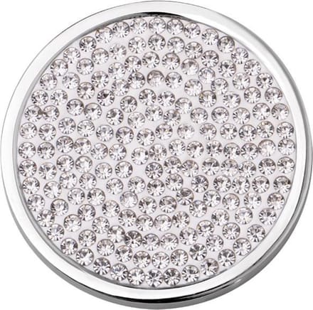 Quiges - Munthouder Munt 25mm RVS met Zirkonia Wit - EPRS062