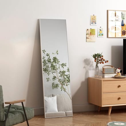 Witte Staande Full Body Spiegel – 140x41 cm - Wit - Medahomestore