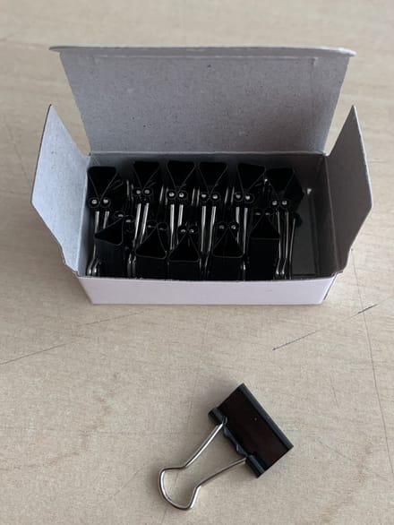 Papierklem maul 213 foldback 16mm zwart 12 stuks