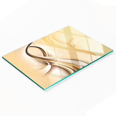 Glazen serveerplank met abstract golfmotief, 80x52 cm