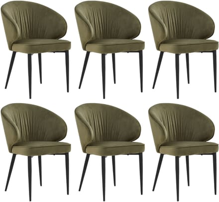 Colenis® - Ruby Eetkamerstoel - Set Van 6 - Groen - Velvet - Fabb - Design