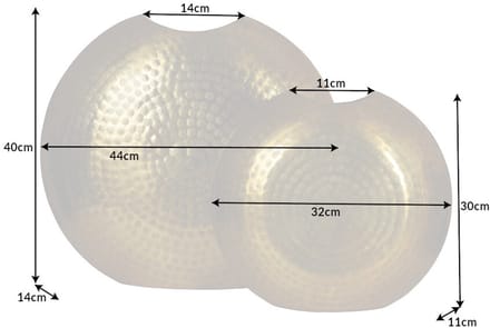 Elegante vazen set van 2 ORIENTAL 44cm goud in hamerslagpatroon - 41543