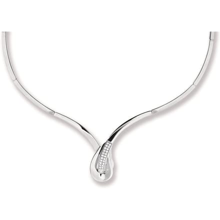 Silver Lining collier met tussenstuk - Vrouwen - Zirkonia - Zilver - 42 cm