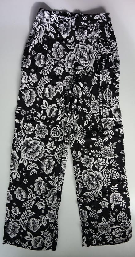 Vanilia Straight Flower Broek - Zwart/ Wit - Maat 34