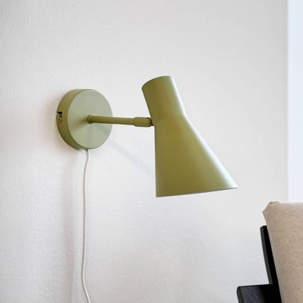 Dyberg Larsen wandlamp DL12, groen, kabel, E27, metaal
