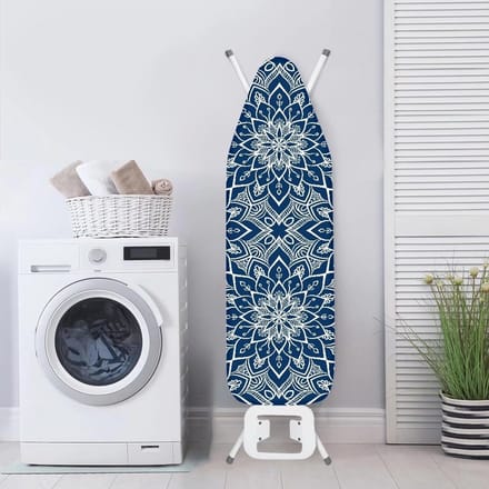 Universele Strijkplankhoes met Elastische Rand en Klittenband | Mandala Blauw | 15x54 cm