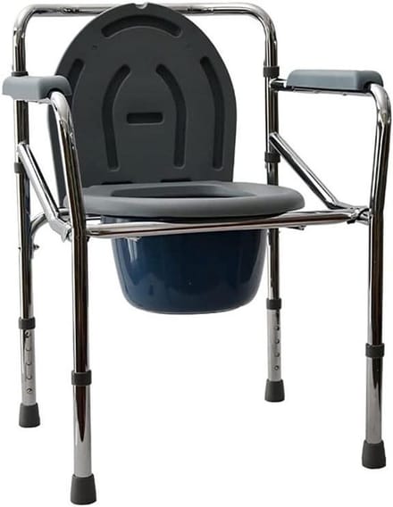 Opvouwbare commode - Toiletstoel - Thuiszorg - In hoogte verstelbaar - N.v.t. - Zwart