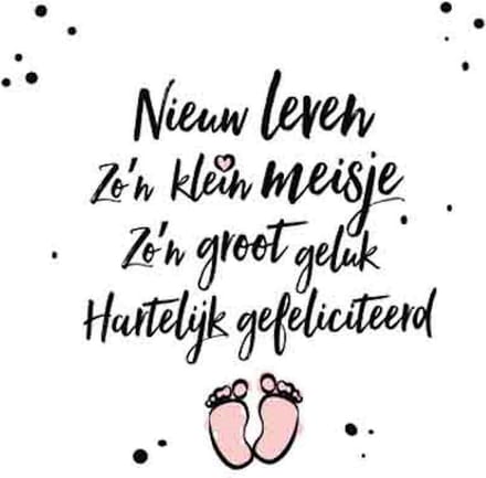 Wenskaart Nieuw leven zo'n klein meisje