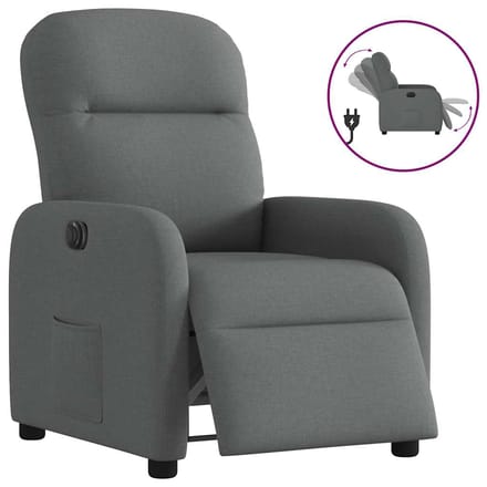 vidaXL - Fauteuil - elektrisch - verstelbaar - stof - donkergrijs