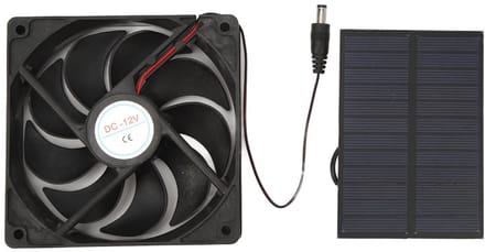 Dailygoods - 12V Draagbare Zonnepaneel Ventilator Kit voor Buiten