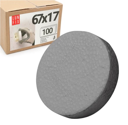 EPS Styropor Abdeckkappen Ø67x17mm - 100 Stk. - Graphiet - geschikt voor isolatiemateriaalpluggen