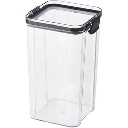 1300 ml Droogvoer Bewaarcontainer met Luchtdichte Klemdeksels Vierkant Transparant Helder Afgesloten Pot gray