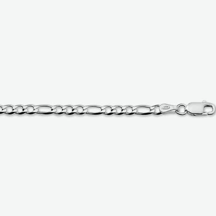 YO&NO - Ketting - zilver - Figaro - 3.25mm - 50cm - Sieraden vrouw - Zilver 925