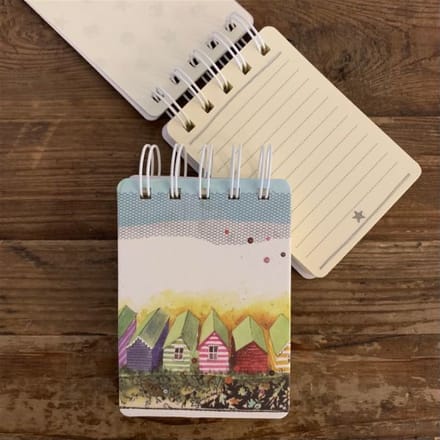 Alex Clark klein spiraal gebonden notitieblokje strand ~Beach Huts Small Spiral Bound Notepad'