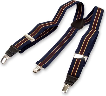 E.L. Cravatte Bretels - Gestreept - Navy / Bordeauxrood