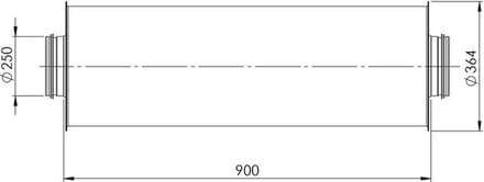 Econox Ronde geluiddemper diameter 250 mm - lengte 900 mm (50 mm isolatie)