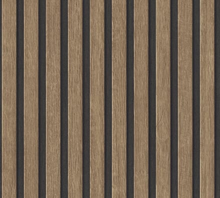 LATTENWAND BEHANG | industrieel - Zwart Bruin - A.S. Création Elements 2