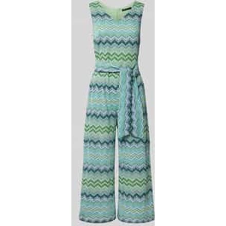 Jumpsuit met strikceintuur en V-hals