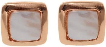 Behave - Oorbel steker rozekleur schelp vierkant chique minimal 12mm