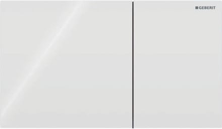 Geberit Sigma70 bedieningsplaat - 2-toets spoeling - rechthoekige knoppen - glas - wit glans