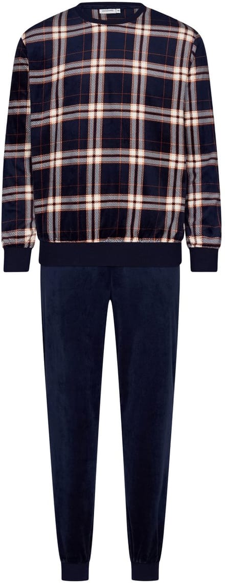 Pastunette - Huispak/Pyjama - Midnight Mode - Velours/Fleece - Blauw Geruit - Maat S