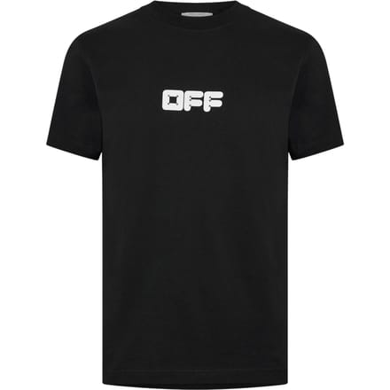 Off White Heren Slim T-shirt in katoen (Zwart)