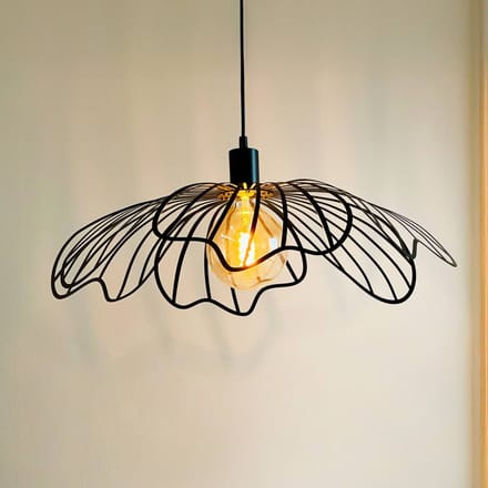 Dyberg Larsen hanglamp BLUMEN, matzwart, Ø 60 cm