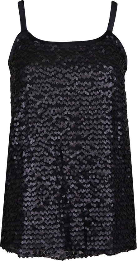 Verysimple • zwarte pailletten top • maat XS (IT40)