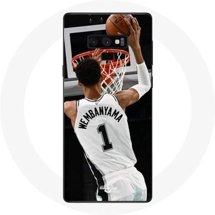 Coque Maniacase pour Samsung Galaxy Note 9 Victor Wembanyama n°1 San Antonio Spurs Dunk