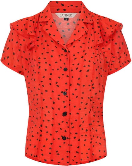 Banned - Ruby Blouse - 2XL - Rood