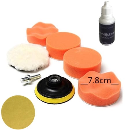 Koplamp Restauratie Polijstset Auto - Pads en Sponzen - 8 Delige Set
