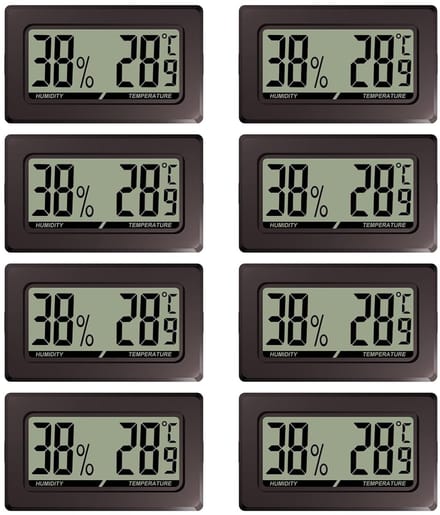 Thermometers en Hygrometers Set van 8 - Temperatuur en Vochtigheid Metingen
