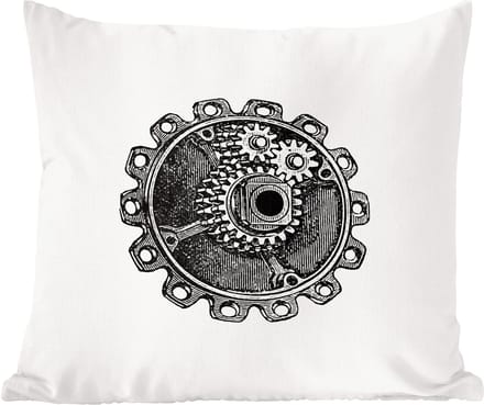 Sierkussens - Kussentjes Woonkamer - 60x60 cm - Retro - Tandwiel - Techniek