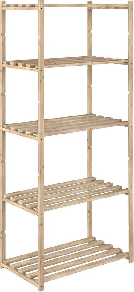 Hoge Houten Stellingkast met 5 Planken voor Opslag
