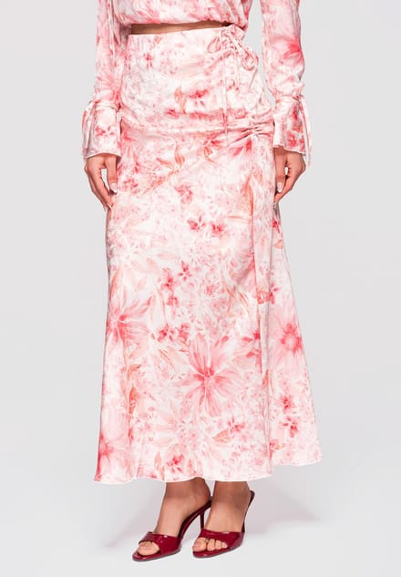 OMBRE Rok - Slim Fit - Gebloemd - Rok Roos S