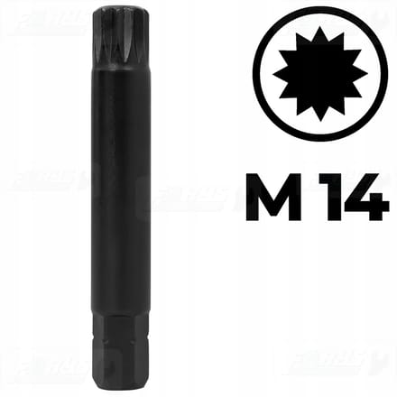 Spline Bit M14 75mm S2 Staal - Professioneel Gereedschap